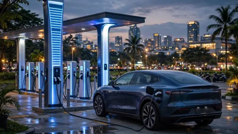 Biaya charge mobil listrik di SPKLU 2026 per kWh dan estimasi full charge